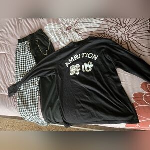 Black Long Sleeve 'Ambition' Shirt